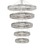 Многоярусная Люстра Elizabeth Хром Вертикальная композиция из пяти хрустальных светильников варинант исполнения - 1 | Loft Concept в Уфе