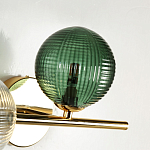 Бра с рифлёными шарообразными плафонами прозрачного и зелёного цвета Bolle Multi Color hanging lamp варинант исполнения - 4 | Loft Concept в Уфе
