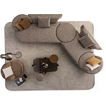 Угловой диван Calypso с поворотным механизмом и пуфом   варинант исполнения - 6 | Loft Concept в Уфе