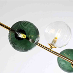 Люстра подвесная линейная с рифлеными стеклянными плафонами Bolle Multi Color варинант исполнения - 4 | Loft Concept в Уфе