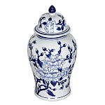 Ваза с крышкой и синим цветочным узором Blue & White Ornament  варинант исполнения - 1 | Loft Concept в Уфе