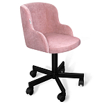 Стул с мягкой розовой обивкой из велюра и подъемно-поворотным механизмом на черных колесиках Harper Pink варинант исполнения - 1 | Loft Concept в Уфе