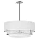 Потолочный светильник с двухслойным белым текстильным абажуром Hinkley варинант исполнения - 9 | Loft Concept в Уфе