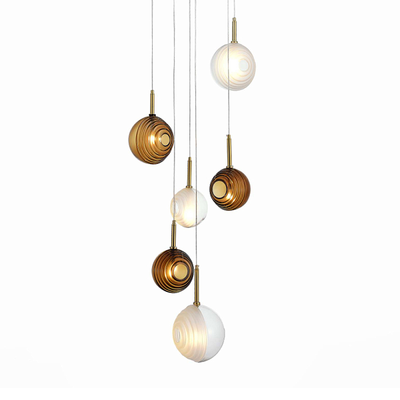 Люстра светодиодная с сферическими стеклянными плафонами Splatter  в Уфе | Loft Concept 