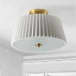 Потолочный светильник с белым плиссированным абажуром Ganglion варинант исполнения - 3 | Loft Concept в Уфе