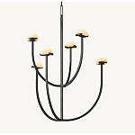 Люстрас 6-ю мраморными плафонами в форме купола Light Warm Light варинант исполнения - 7 | Loft Concept в Уфе