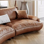 Диван кожаный с каркасом из массива дерева Medieval Furniture варинант исполнения - 6 | Loft Concept в Уфе