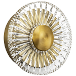 Бра с круглым рельефным плафоном Glass Peonies Brass Wall Lamp варинант исполнения - 1 | Loft Concept в Уфе