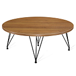 Стол журнальный c коричневой круглой столешницей на четырех черных ножках Charm Coffee Table варинант исполнения - 1 | Loft Concept в Уфе