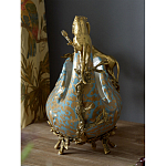 Чаша голубого цвета с оранментом и и бронзовыми фигурами леопардов Eden Garden варинант исполнения - 10 | Loft Concept в Уфе