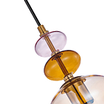 Подвесной светильник со стеклянным плафоном в форме бокала янтарного цвета Prestige варинант исполнения - 3 | Loft Concept в Уфе