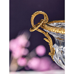 Чаша из прозрачного стекла с бронзовой подставкой и ручками Eden Garden варинант исполнения - 3 | Loft Concept в Уфе