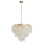 Люстра на цепи с прозрачными стеклянными подвесками в виде листьев Textured Glass Chandelier варинант исполнения - 2 | Loft Concept в Уфе
