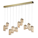 Подвесной светильник линейный с плафонами волнистой формы из фактурного стекла Big Wave варинант исполнения - 6 | Loft Concept в Уфе