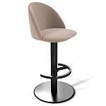 Барный стул вращающийся со спинкой Бежевый Велюр Vendramin Chair варинант исполнения - 1 | Loft Concept в Уфе