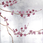 Обои ручная роспись Cherry Tree Special Colourway on Sterling Silver gilded paper варинант исполнения - 1 | Loft Concept в Уфе