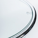 Приставной столик на серебристом основании с столешницей из стекла Noir варинант исполнения - 2 | Loft Concept в Уфе