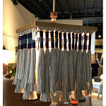 Люстра квадратная плетеная с бахромой Wicker Square Chandelier with Tassels варинант исполнения - 3 | Loft Concept в Уфе