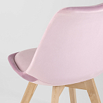 Стул с мягким велюровым сиденьем Arvika Pink варинант исполнения - 6 | Loft Concept в Уфе