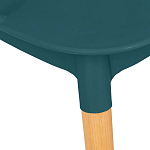 Пластиковый стул на ножках из массива бука Ferret Spiral Green варинант исполнения - 5 | Loft Concept в Уфе