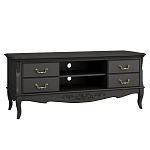 ТВ-тумба черная из массива бука с 4-мя ящиками и 2-мя полками Black Provence варинант исполнения - 2 | Loft Concept в Уфе