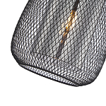 Подвесной светильник со стеклянным плафоном цилиндрической формы и металлической сеткой Metal Mesh Black варинант исполнения - 4 | Loft Concept в Уфе