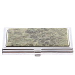 Визитница карманная металлическая с накладкой из натурального камня Апатит Stone Business Card Holders варинант исполнения - 1 | Loft Concept в Уфе