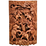 Панно из дерева пирамида из слонов Panel With Animals варинант исполнения - 1 | Loft Concept в Уфе