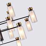 Люстра потолочная с 16-ю цилиндрическими плафонами из стекла и черным каркасом Noir Poise варинант исполнения - 2 | Loft Concept в Уфе