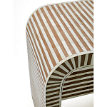 Тумбочка прикроватная с ящиком Tofino Stripes Bone Inlay Bedside Beige варинант исполнения - 4 | Loft Concept в Уфе