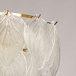 Люстра на цепи с прозрачными стеклянными подвесками в виде листьев Textured Glass Chandelier варинант исполнения - 6 | Loft Concept в Уфе