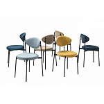 Стул металлический с мягкой спинкой и сиденьем из велюра Alfie Chair варинант исполнения - 8 | Loft Concept в Уфе