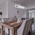 Подвесной светильник линейный с прозрачными стеклянными шарами разного диаметра Eurofase варинант исполнения - 9 | Loft Concept в Уфе