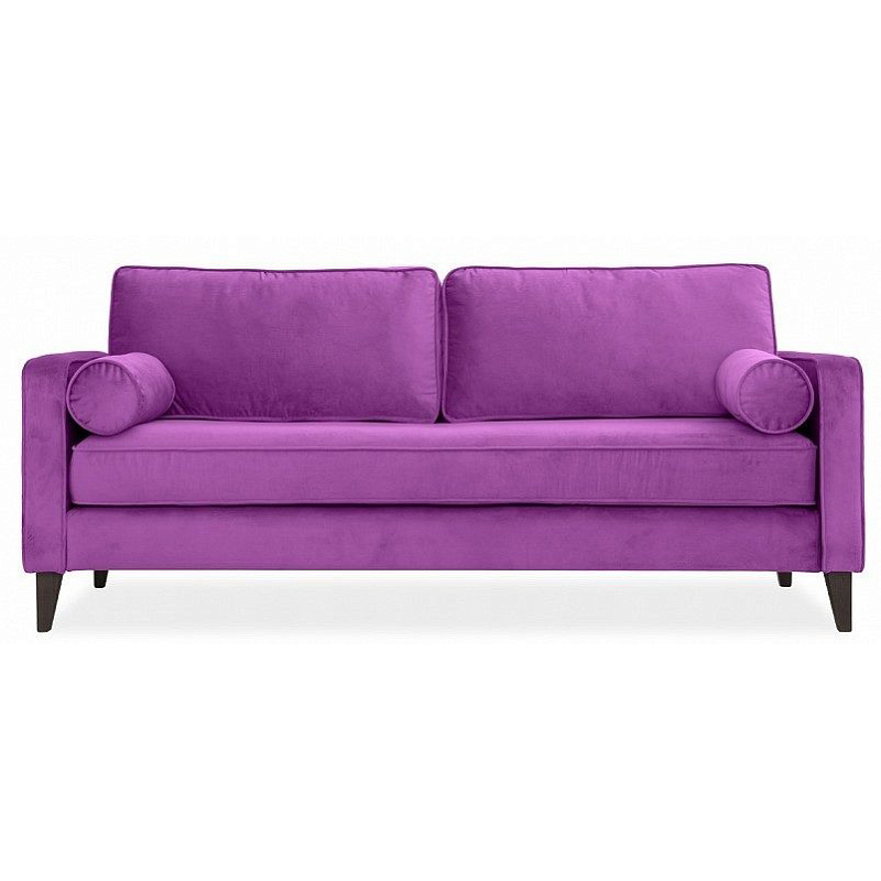 Диван бархатный с двумя подушками-валиками Simple Berry Sofa Лиловый Коричневый в Уфе | Loft Concept 