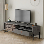 ТВ-тумба с раздвижными дверцами Mallin Metal TV Stand варинант исполнения - 3 | Loft Concept в Уфе