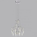 Люстра подвесная из металла с хрустальными подвесками прозрачного цвета Quasar 41 варинант исполнения - 12 | Loft Concept в Уфе