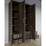 Большой шкаф с витриной Elsa Dreams Walnut варинант исполнения - 3 | Loft Concept в Уфе