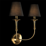 Бра с металлическим основанием бронзового цвета и 2-мя черными конусовидными абажурами Dignity варинант исполнения - 2 | Loft Concept в Уфе