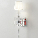 Бра с белым текстильным абажуром и хрустальными подвесками с декоративной кисточкой Lustre Reverie варинант исполнения - 4 | Loft Concept в Уфе