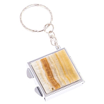 Зеркало брелок складное двухстороннее из натурального камня Оникс Silver Stone Mirrors варинант исполнения - 4 | Loft Concept в Уфе