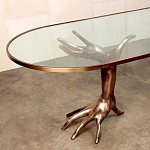 Обеденный стол с фигурным декором бронзового цвета Dichotomy racetrack варинант исполнения - 1 | Loft Concept в Уфе