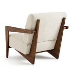 Кресло с обивкой из белого букле Armchair White Boucle варинант исполнения - 2 | Loft Concept в Уфе