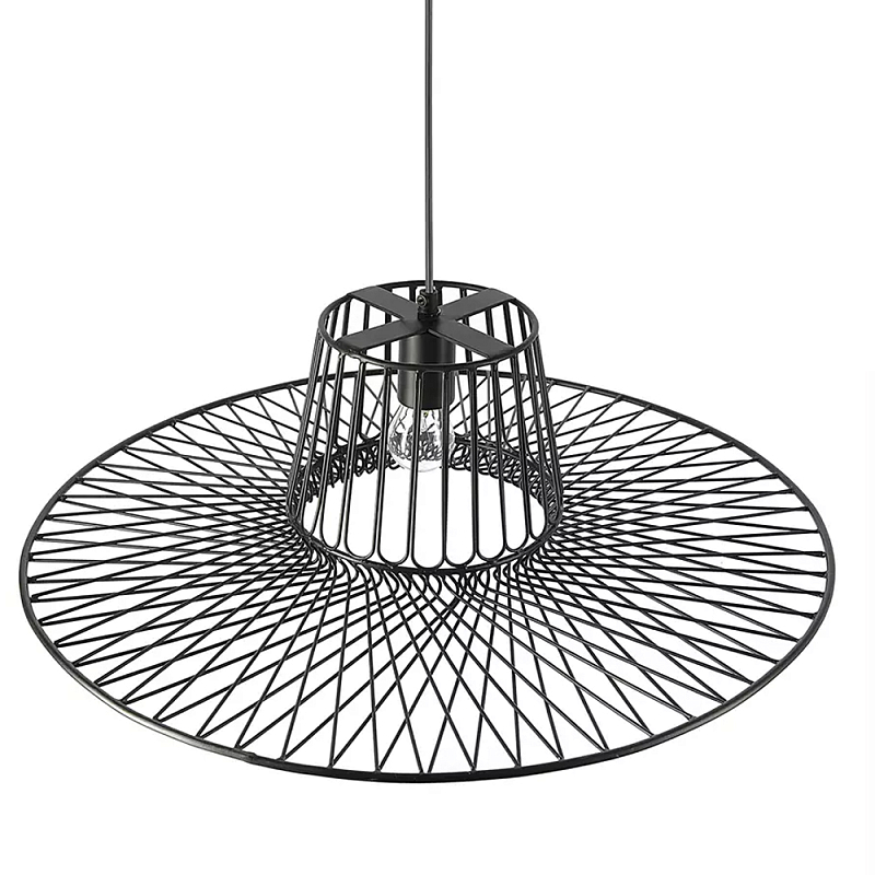 Подвесной светильник с плафоном из металлической сетки Lamp with Metal Mesh Shade Черный в Уфе | Loft Concept 