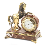 Часы настольные бронзовые с декором в виде коня Horse Stone Clock варинант исполнения - 2 | Loft Concept в Уфе