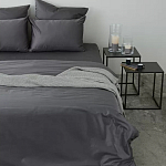 Постельное белье однотонное из сатина темно-серого цвета Eden Line варинант исполнения - 4 | Loft Concept в Уфе