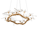 Люстра подвесная с прозрачными стеклянными птичками на ветвях Диаметр 100 см Serip Voa варинант исполнения - 8 | Loft Concept в Уфе