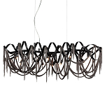 Люстра подвесная линейная с переплетенными металлическими лентами и цепочками Atlantis Chain варинант исполнения - 1 | Loft Concept в Уфе