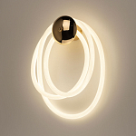 Бра с круглым золотистым основанием и белыми изогнутыми световыми линиями Luke Lampco Tracer Lamp варинант исполнения - 2 | Loft Concept в Уфе