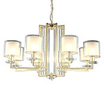 Люстра с 8-ю цилиндрическими плафонами из стекла Laurent варинант исполнения - 1 | Loft Concept в Уфе