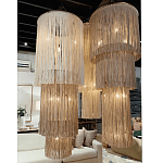 Люстра круглая трехъярусная из бахромы Milk Gradient Braided Fringe варинант исполнения - 2 | Loft Concept в Уфе